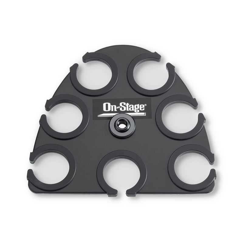 [AUSTRALIA] - On-Stage MSA2700 Multi-Mic Holder (Microphone Organizer, Display, Caddy, Supports Handheld, Dynamic, Wired, and Wireless Mics, Aluminum, Silicone Padding, Black) 