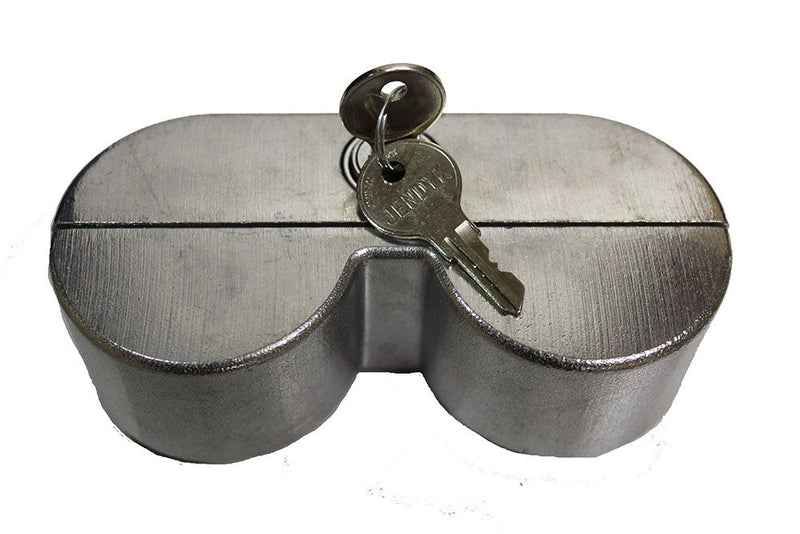 [AUSTRALIA] - YOKEMK4-KA Double Knob Tractor Air Brake Lock (Keyed Alike), 1 Pack, Anodized Silver 