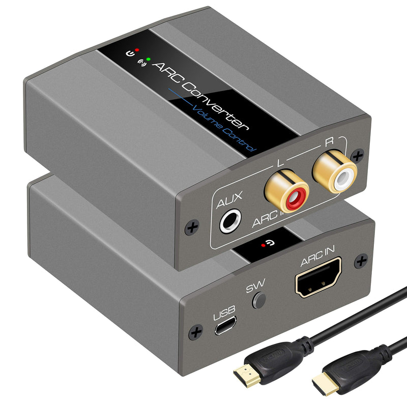 HDMI ARC Adapter Audio 192KHz Converter PCM TV ARC to Headphone Speaker Amplifier Converter Repeater Volume Control Synchronously