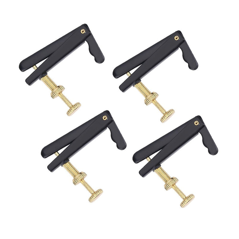 [AUSTRALIA] - 4Pcs String Adjuster Anti-rust Cello String Fine Tuner with Gold Screw Instrument Accessory for 3/4 4/4 Cello (Black) Cello String Adjuster Gold Tone Cello Fine Tuners 4/4 