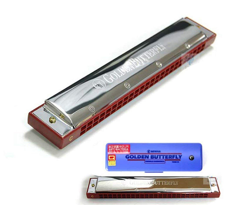 [AUSTRALIA] - Mihwa Harmonica Golden Butterfly Tremolo 24 Holes Key of C 