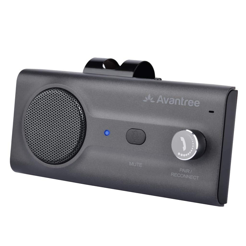 Avantree CK11 Hands Free Bluetooth 5.0 Car Kits, Loud Speakerphone, Support Siri Google Assistant & Motion Auto On Off, Volume Knob, Wireless in Car Handsfree Speaker Kit with Visor Clip - Titannium