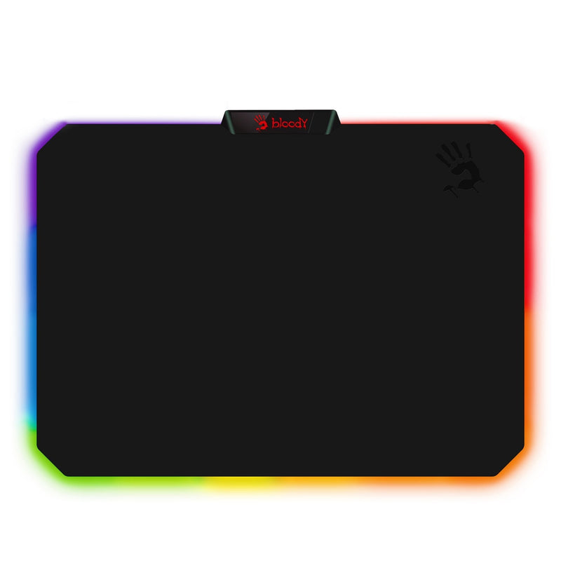 Bloody Gaming RGB LED Gaming Mouse Pad Soft Cloth Surface – Low Friction Surface Ideal for Accuracy, Speed & Control - 10 RGB LED Zones - Waterproof - Non-Slip Rubber Base - Medium 14" X 10" - MP-60R