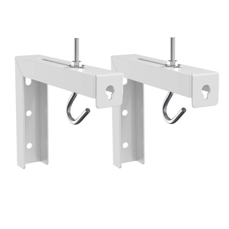 Universal Projector Screen L-Bracket Wall Hanging Mount 6 inch Adjustable Extension with Hook Manual, Spectrum and Perfect Screen Placement up to 66 lbs, 30 kg (PSM001), White