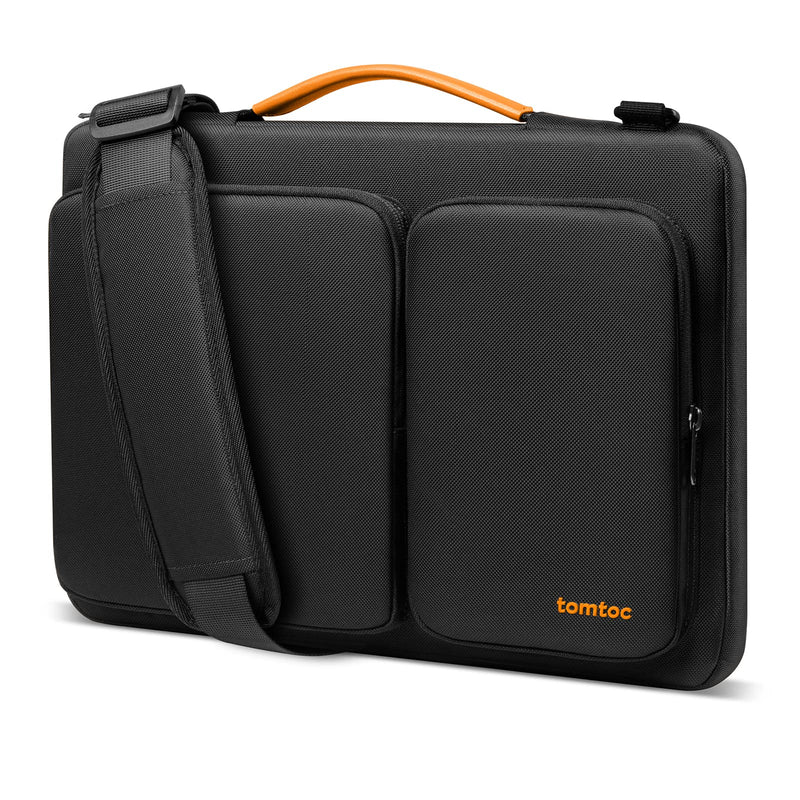 tomtoc 360 Protective Laptop Shoulder Bag for 16-inch MacBook Pro M3/M2/M1 Pro/Max A2991 A2485 2023-2019, Water-resistant Sleeve for Dell XPS 15 Surface Book 3 The New Razer Blade 16 16-inch for New MacBook Pro Black