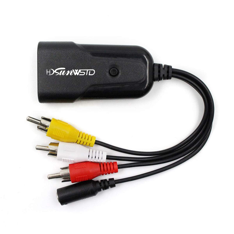 Mini HD 1080P Converter Box RCA AV/CVSB Video Converter Box 480P 720P 1080P HDMI2AV Hdmi to AV(CVBS) Support HDMI adapder for HDTV TV PS3 Computer PC VCR