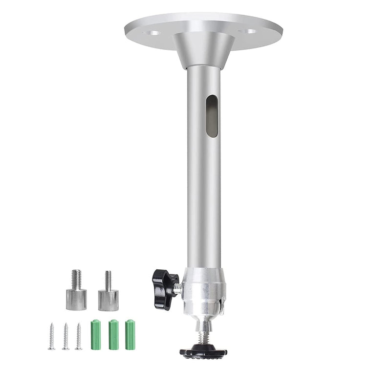 Mini Ceiling Projector Mount - for Projectors CCTV DVR Cameras - Compatible with QKK, VANKYO,DR.J, DBPOWER - Length 175mm/6.88in Silver