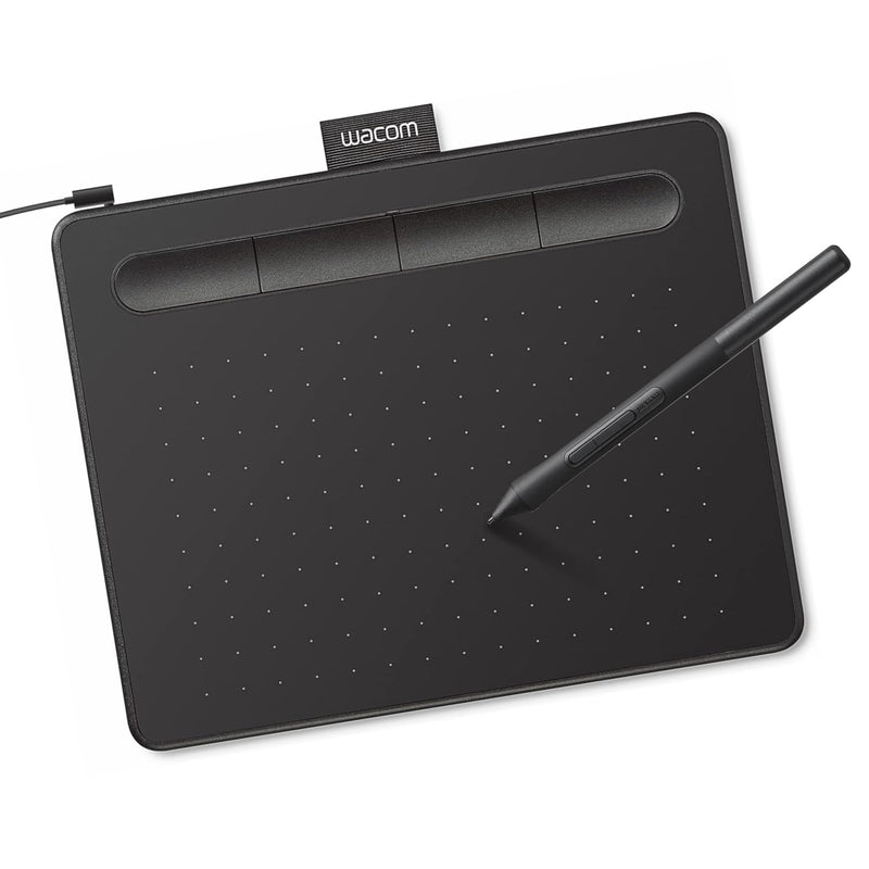 Wacom Intuos Small, Wired Graphic Drawing Tablet with Pen + Software | Battery-free pen, 4 ExpressKeys for shortcuts, works with Mac, Windows & Chromebook; Ideal for creators, students & teachers