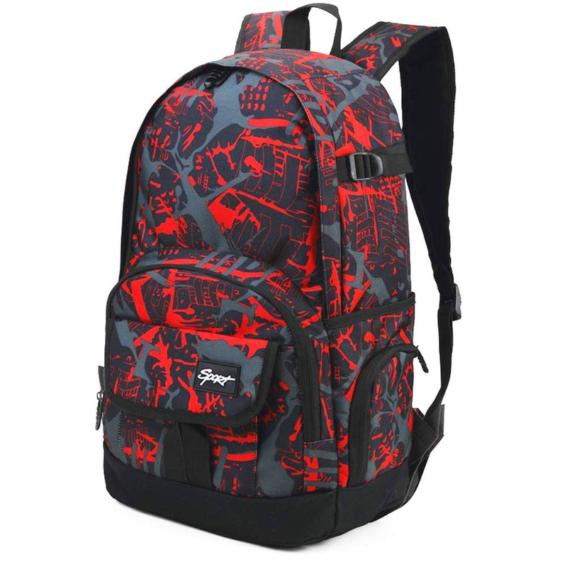 rickyh style School Backpack Travel Bag for Men & Women Lightweight College Back Pack with Laptop Compartmen New Red