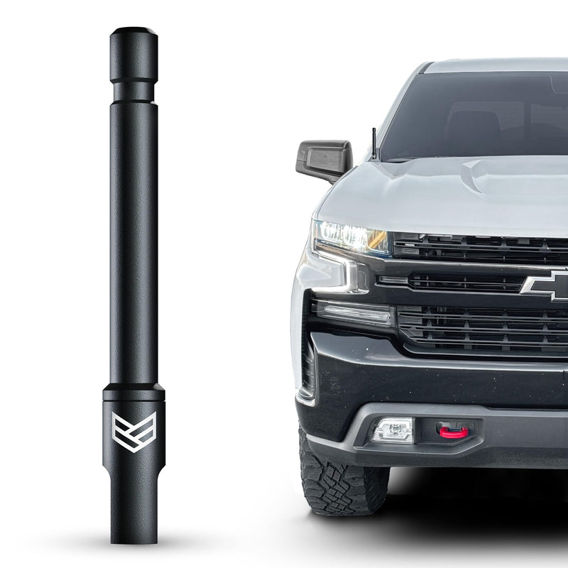 RONIN FACTORY Truck Antenna for Chevy Silverado & GMC Sierra Accessories (2014+) Anti Theft - Carwash Safe Short Replacement Antenna (5 Inch Flexible) 5 Inch TuffLock - 2014+ Chevy/GMC