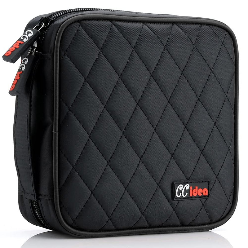 CCidea 40 Capacity CD/DVD Case Holder Portable Wallet Disc Storage Binder for Car, Home,Travel Carrying Organizer (Black) Specials Black
