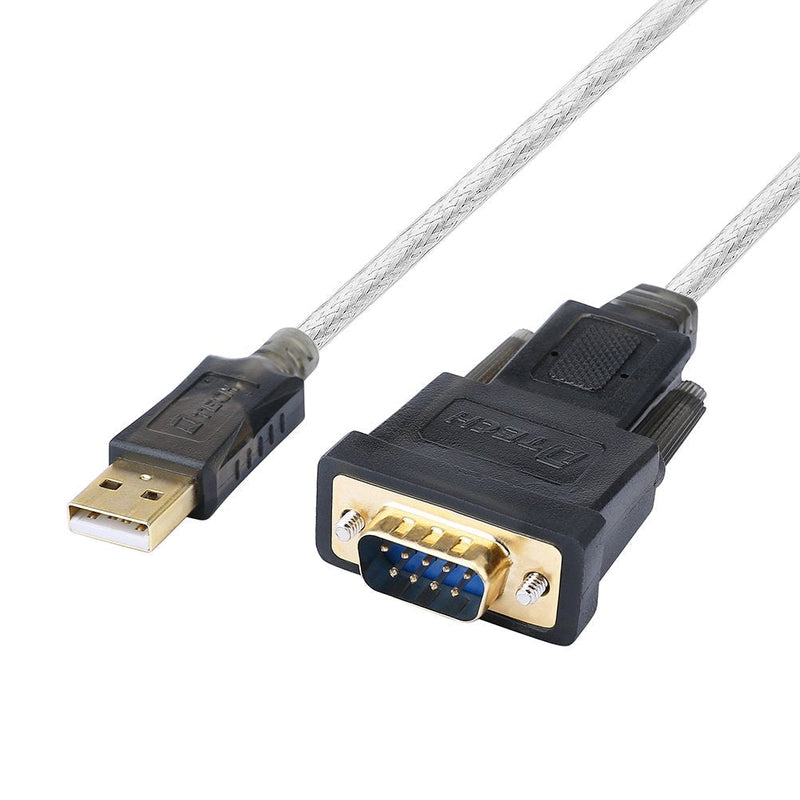 DTECH Serial Cable to USB Adapter DB9 Male RS232 Port Supports Windows 11 10 8 7 Mac (6 Feet, PL2303)