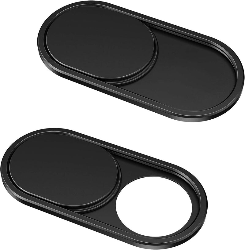 Webcam Cover Slide[2-Pack], 0.023 Inch Ultra-Thin Metal Web Camera Cover for Macbook Pro, iMac, Laptop, PC, iPad Pro, iPhone 8/7/6 Plus, Protect Your Visual Privacy [Black] Black-2 Pcs