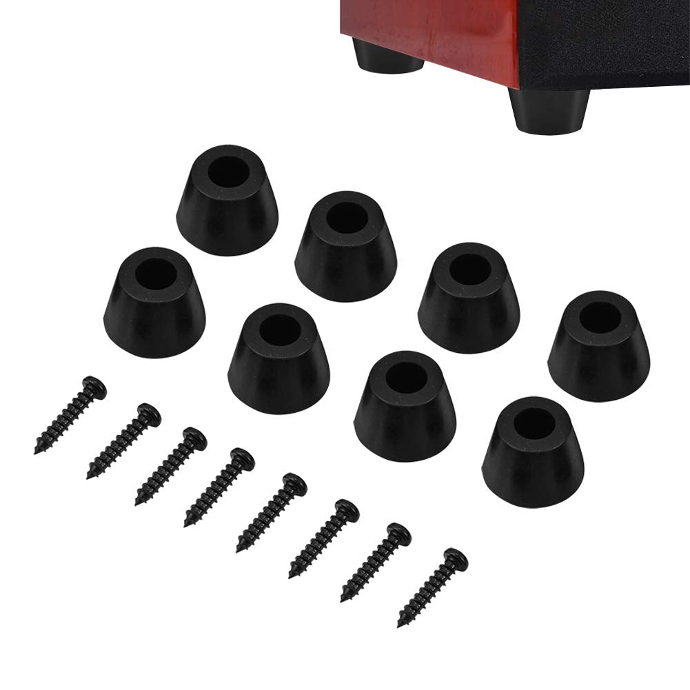 Yosoo- Round Rubber Feet Bumpers, Anti Scratch Screw-on Round Black Rubber Feet Bumpers Pads 8 Pcs 30x20mm Rubber Feet Anti-Vibration Base Pad Stand for Speaker Guitar Amplifier w/Screws