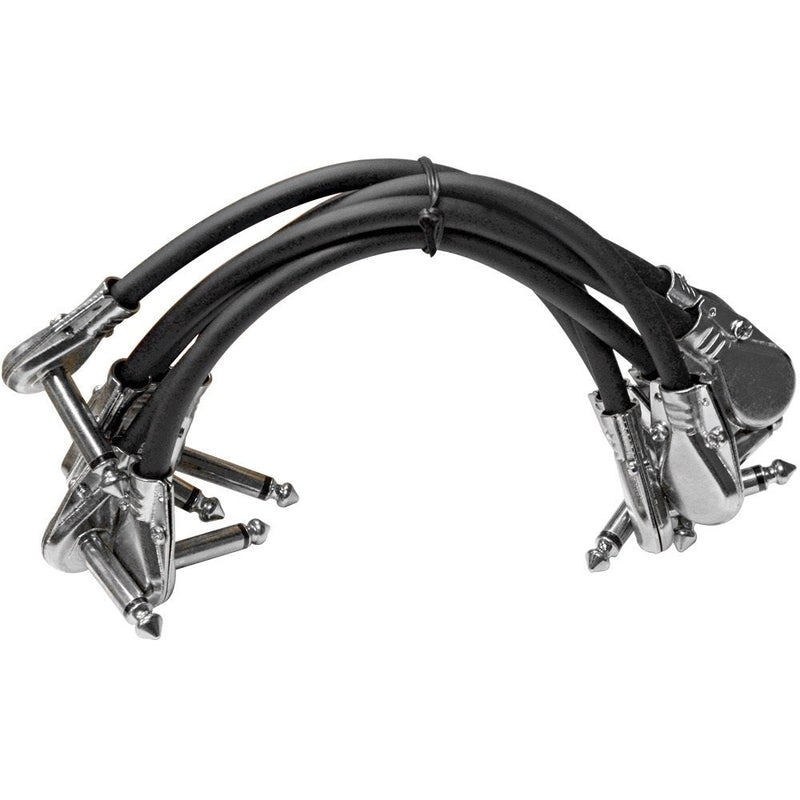 Seismic Audio - SAGPC6-RV - 6 Pack of Pedal Board Pro Effects Cables with Low Profile Right Angle Plugs