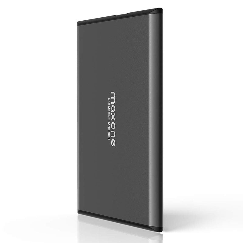 Maxone 500GB Ultra Slim Portable External Hard Drive HDD USB 3.0 Compatible with PC, Laptop, Charcoal Grey | with PC, Laptop, Charcoal Grey