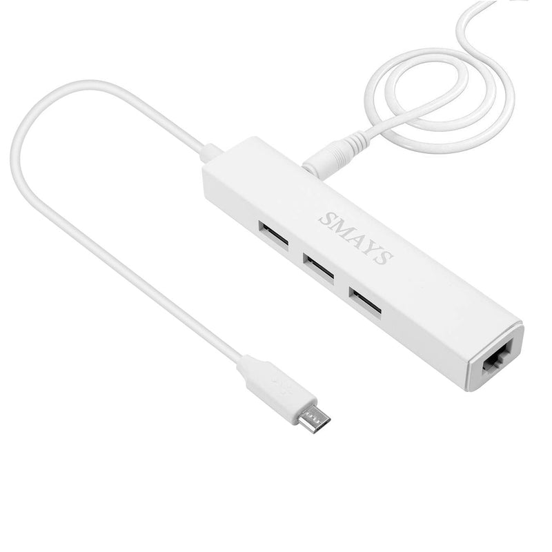 Ethernet Adapter for Google Chromecast Ultra Audio 1 2, Fire Stick -Micro b | Micro USB OTG Cable, Rj45 Port, USB Hub Powered