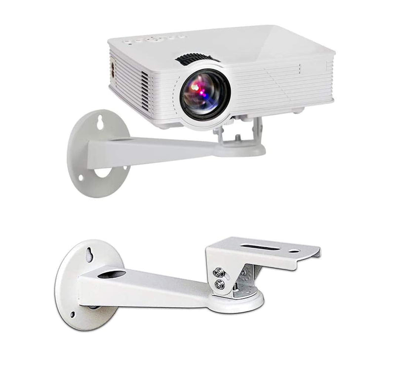 Mini Projector Wall Mount/Projector Hanger/CCTV Security Camera Housing Mounting Bracket(White) - for CCTV/Camera/Projector/Webcam - with Load 11 lbs Length 7.8 inch - Rotation 360° (White) White