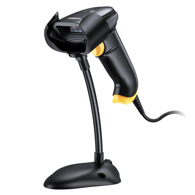 TEEMI 2D Barcode Scanner with Smart Stand USB Wired Handheld Automatic QR Data Matrix PDF417 OCR bar Codes Imager Global Shutter Computer Screen Scan for Windows Mac and Linux PC POS, Stand Included USB Wired with Stand
