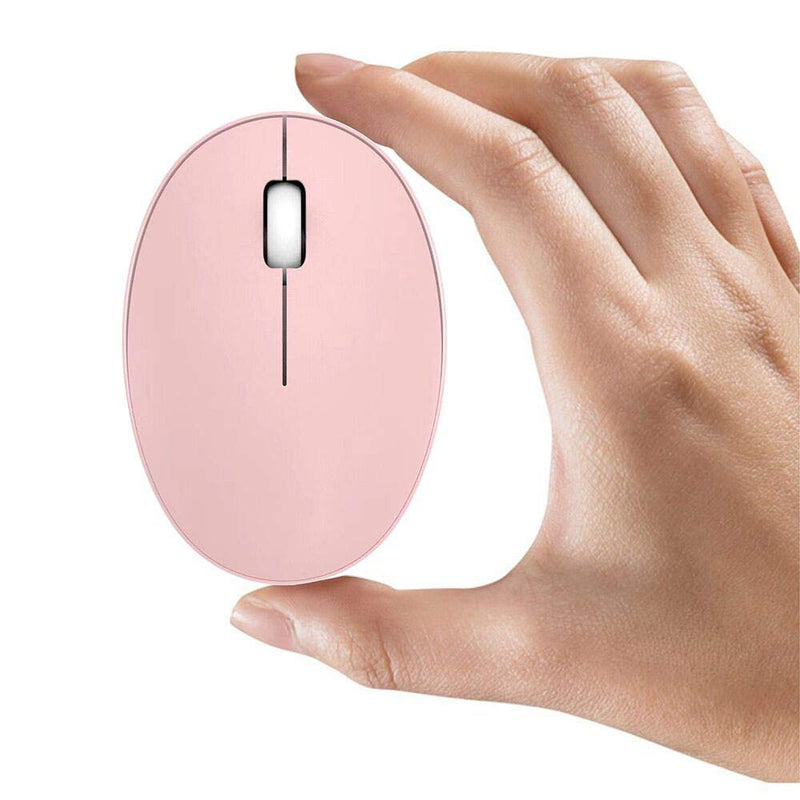 TENMOS Mini Rechargeable Wireless Mouse, 2.4GHz Optical Travel Mouse Slient Wireless USB Computer Mouse for Kids/Girls, Auto Sleeping, 3 Buttons, 1000 DPI Compatible with Laptop, PC, Computer (Pink) pink