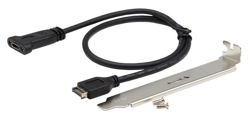 zdyCGTime(50cm) Type E Male USB 3.1 Front Panel Header to USB-C Type-C Female Extension Cable with Panel Mount Screw