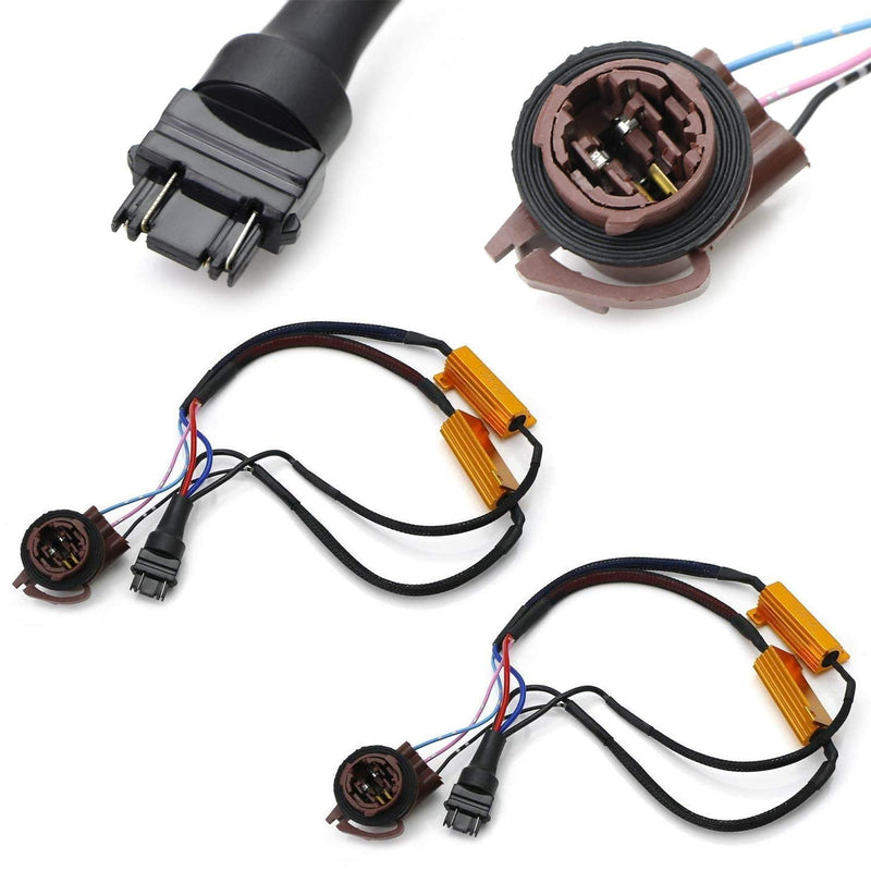 [AUSTRALIA] - iJDMTOY Hyper Flash/Bulb Out Error Fix Wiring Adapters Compatible with 3157 3057 3155 3357 3457 4157 LED Bulbs Turn Signal or Tail Brake Lights 