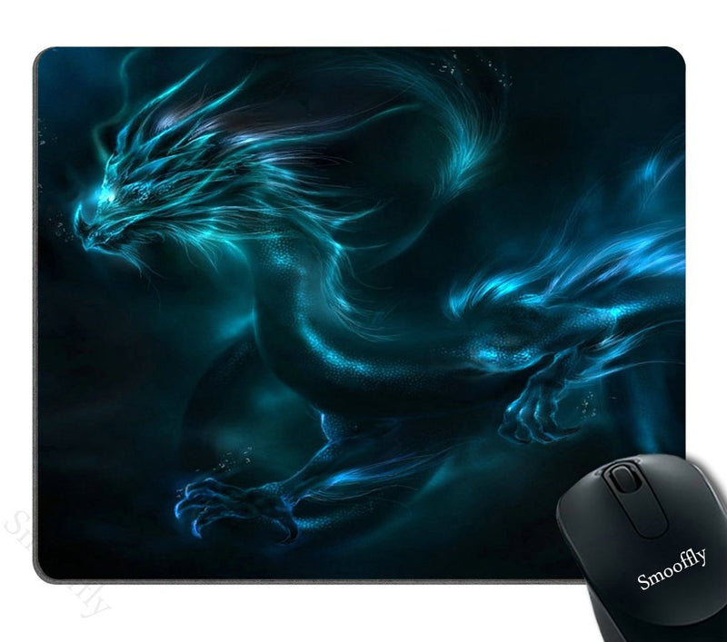 Smooffly Mouse pad Unique Design Mouse Pad Cool Blue Dragon Design Gaming Mousepad SM-12