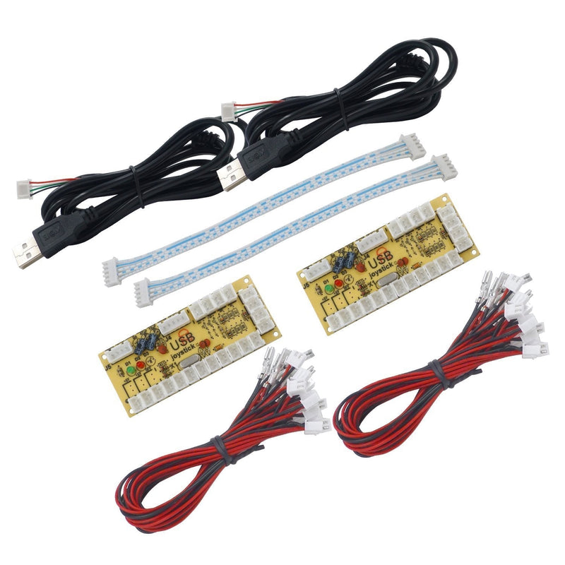 SJ@JX Arcade Game Controller USB Encoder Zero Delay 2 Player to Joystick Button for PC MAME Raspberry Pi Retro 13+5