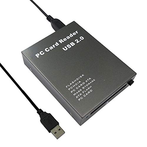 SZBJ USB2.0 Plastic Version Interface PCMCIA Card Reader,Read Flashdisk,PCMCIA,PC Card ATA,Mass Storage ATA Flash,PC Card (Card Reader, Gray)