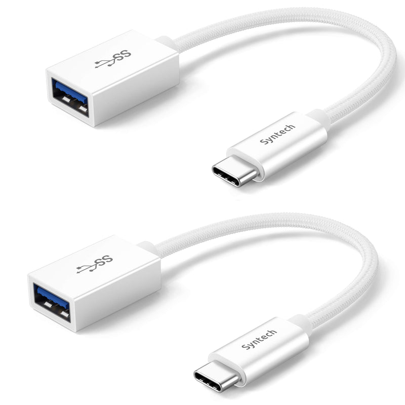 Syntech USB C to USB Adapter, 2 Pack USB C to USB3 Adapter,USB Type C to USB,Thunderbolt 3 to USB Female Adapter OTG Cable Silver