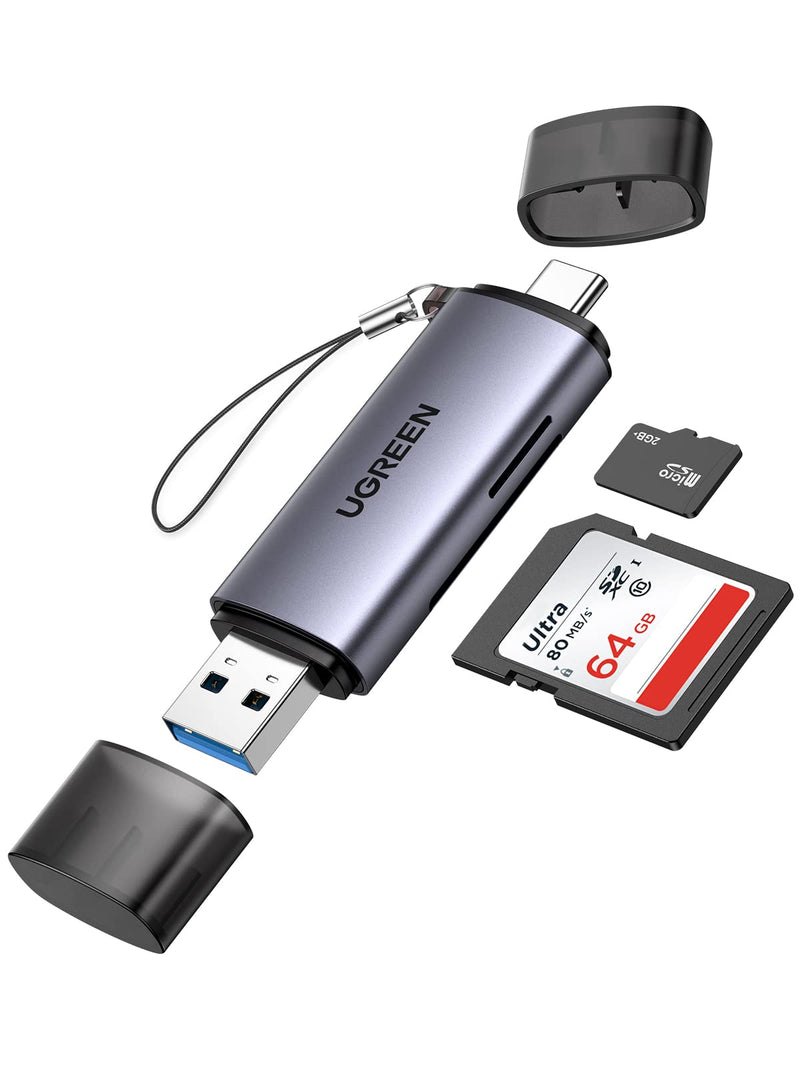 UGREEN USB C SD Card Reader Memory Card Reader USB 3.0 Micro SD Adapter for TF SD Micro SD SDXC SDHC MMC RS-MMC Micro SDXC Micro SDHC UHS-I Compatible with Samsung Galaxy S21 S22 MacBook Pro iPad Pro