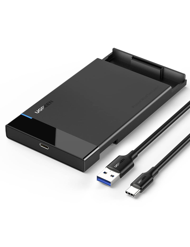 UGREEN 2.5" Hard Drive Enclosure USB C 3.1 Gen 2 to SATA III 6Gbps for SSD HDD 9.5 7mm External Hard Drive Disk Case with UASP Compatible with WD Seagate Toshiba Samsung Hitachi PS4 Xbox Router