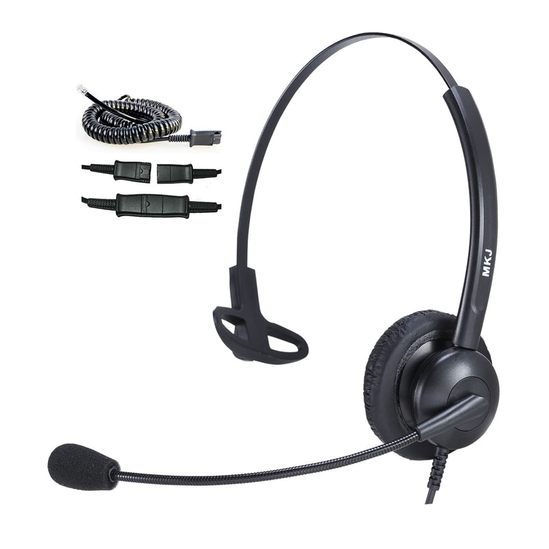[AUSTRALIA] - MKJ Cisco Headset Noise Canceling Wired Headphones with Microphone Corded RJ9 Telephone Headset for Cisco Office Phones CP-7821 7940 7942G 7945G 7961G 7962G 7965G 7971G 7975G 8865 9951 Basic Mono Headset 