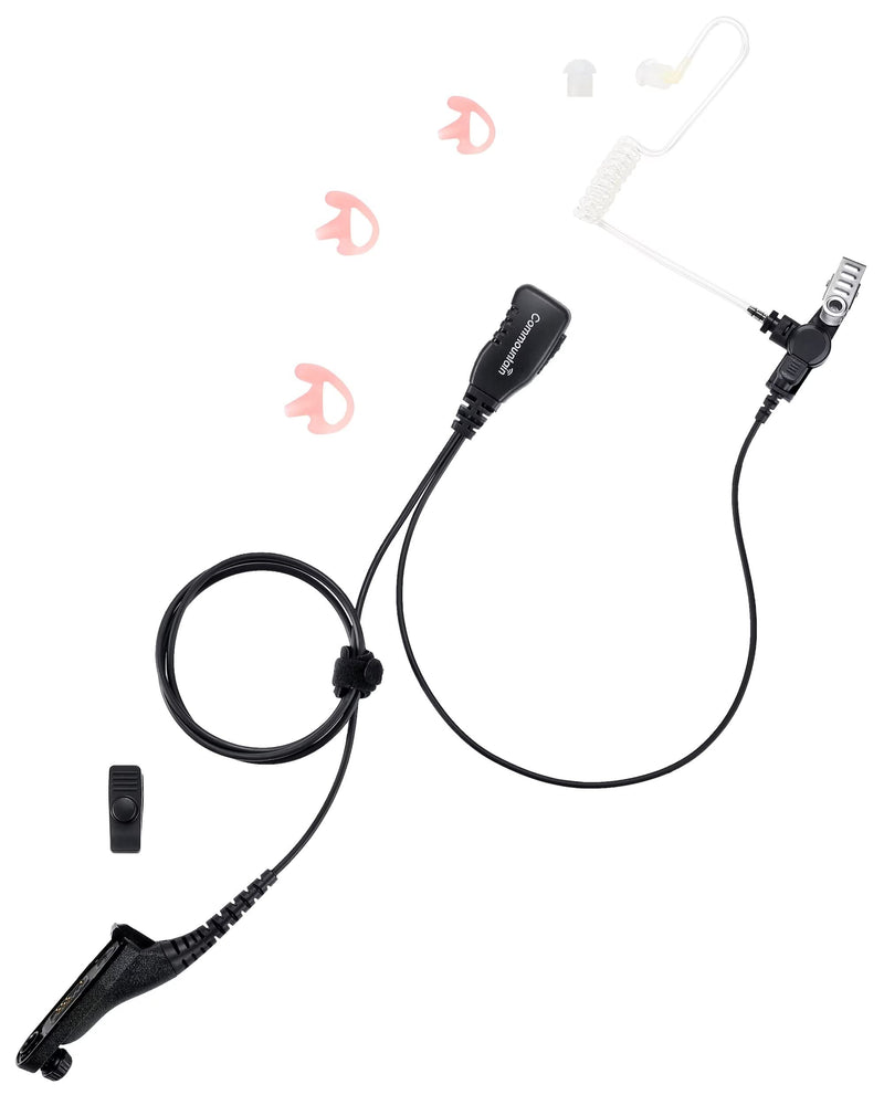 commountain APX 6000 XPR 7550e Earpiece w/Mic Compatible for Motorola Radios APX 8000 APX 7000 4000 XPR 7580e 7380e XPR 7550 7350e 7350 APX6000 APX7000 APX8000 XPR7550 XPR7550e, Surveillance Headset For users below 6 feet tall