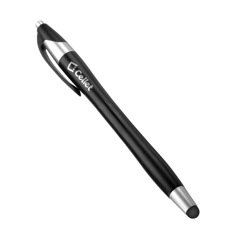 Cellet Made, Compatible to Samsung Note 9/8/5 Galaxy S9, S9+ Plus, S8, S8 Plus, A6, J7, J7 V, J3, J7 Prime/Halo/Refine and More Black Executive Ultra Thin Touch Screen Stylus and Ink Pen Combo