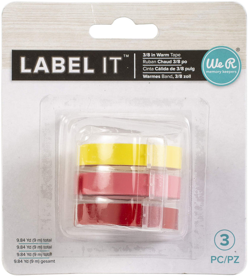 We R Memory Keepers 0633356600602 Label Tape Evolution-3/8 Inch-Warm (3 Piece)