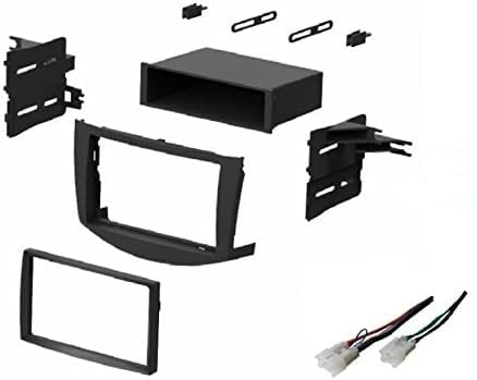 Car Stereo Dash Install Kit and Wire Harness for Installing an Aftermarket Single or Double Din Radio for 2006 2007 2008 2009 2010 2011 Toyota RAV4 RAV 4 - No Factory Premium Amp/JBL