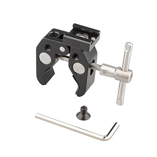 CAMVATE Super Clamp with Cold Shoe Mount for Camera Flash Light Accessorie