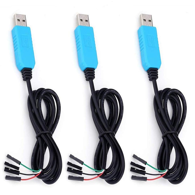 EVISWIY PL2303TA USB to TTL Serial Cable Debug Console Cable for Raspberry Pi 3 Pack USB TTL Cable
