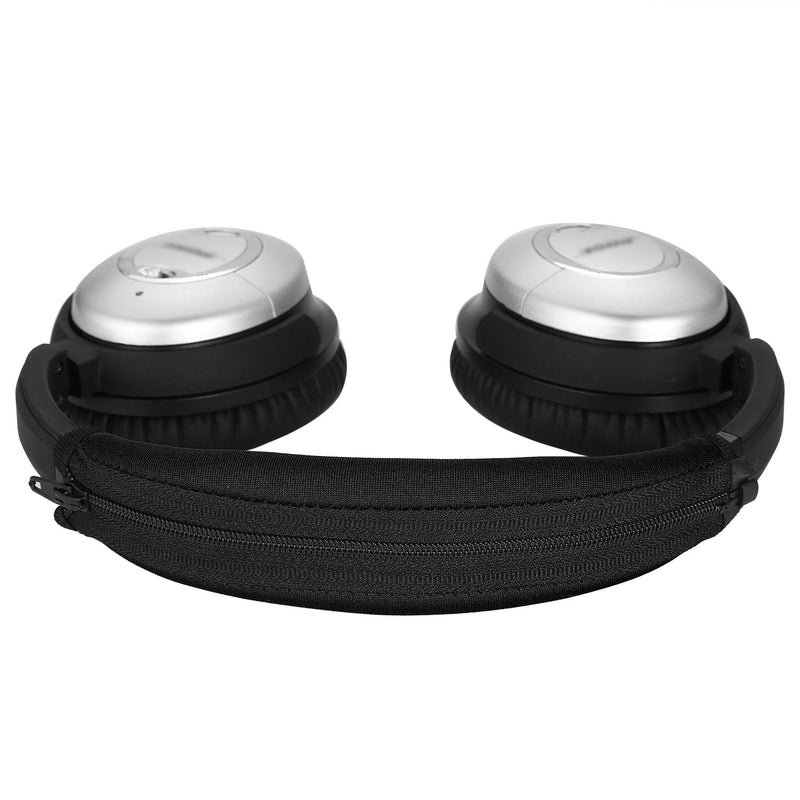 [AUSTRALIA] - QC15 QC2 Headband Cover, JARMOR Replacement Head Band Protector with Zipper [ Easy Installation ] for Bose QuietComfort 15, QuietComfort 2 Headphones (Black) Black 