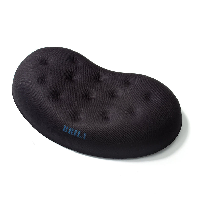 BRILA Ergonomic Memory Foam Mouse Wrist Rest Support Pad Cushion for Computer, Laptop, Office Work, PC Gaming - Massage Holes Design - Wrist Pain Relief (Black Mouse Wrist Rest) Black Mouse Wrist Rest
