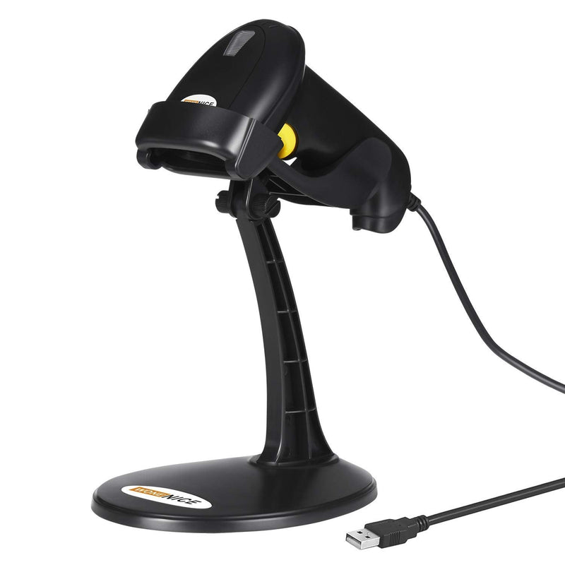 [AUSTRALIA] - WoneNice Barcode Scanner USB Laser Wired Handheld Bar Code Scanner Reader with Stand, Black 