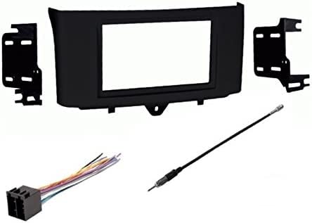 Premium ASC Car Stereo Install Dash Kit, Wire Harness, and Antenna Adapter to Install an Aftermarket Double Din Radio for 2011 2012 2013 2014 2015 Smart ForTwo