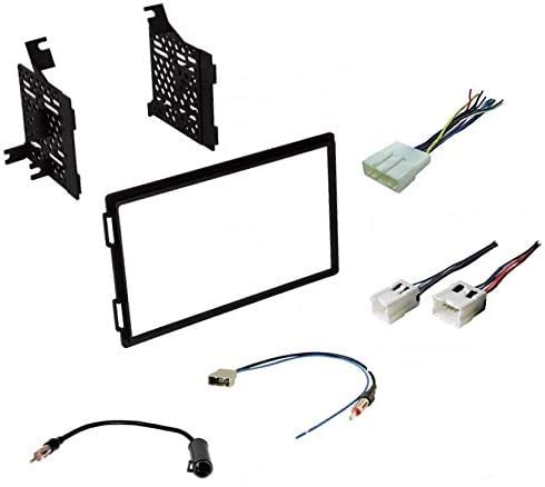 Premium Car Stereo Install Dash Kit, Wire Harness, and Antenna Adapter for Select Nissan Vehicles - Double Din Radio Compatible
