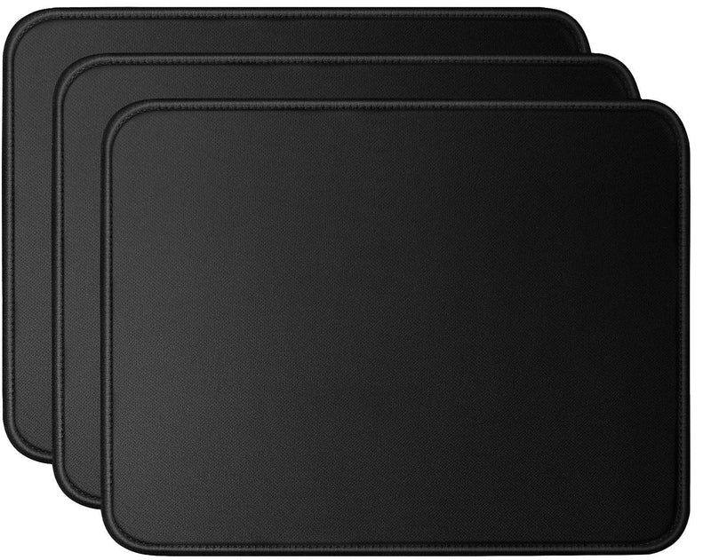 3 Mouse Pad Stitched Edges Premium-Textured Large Mouse Pads Mat Natural Non-Slip Rubber Base Mousepad for Laptop, Computer & PC, 11 x 8.7 inches, Black 3 pcs