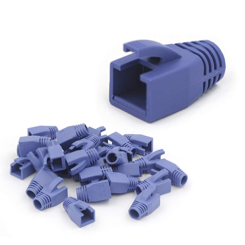 [AUSTRALIA] - VCE 30-Pack Cat6A/Cat7 RJ45 Ethernet Cable Strain Relief Boots, Soft Plastic Cable Cap Connector Plug Cover-Blue Blue 