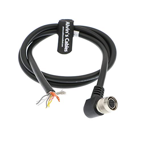 Alvin's Cables 12 Pin Hirose Female Right Angle to Open End Shield Cable for Sony Basler Cameras 3M/9.84ft Right Angle 12 Pin
