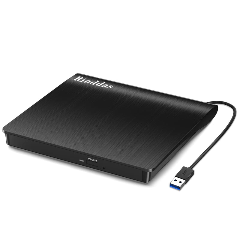 [AUSTRALIA] - Rioddas External CD/DVD Drive for Laptop, USB 3.0 CD DVD Player Portable +/-RW Burner CD ROM Reader Writer Disk Duplicator Compatible with Laptop Desktop PC Windows Apple Mac Pro MacBook Linux USB 3.0 USB-A 