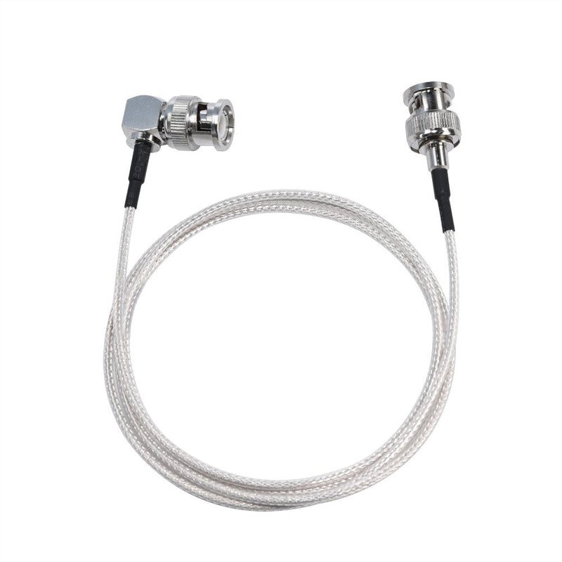 [AUSTRALIA] - MOKOSE 3.3Ft(1M) 3G HD-SDI Cables 90 Degree Right Angle 75 Ohm SDI BNC Male Silver-Plated Coax Cable, BNC to BNC 1M ( White Right Angle ) 