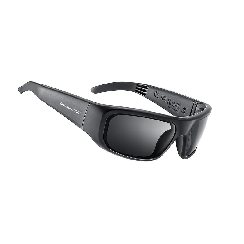 OhO sunshine Bluetooth Audio Sunglasses, Lightweight Open Ear Sport Glasses, 10H Playtime,Water Resistant with Voice Control Black Lens